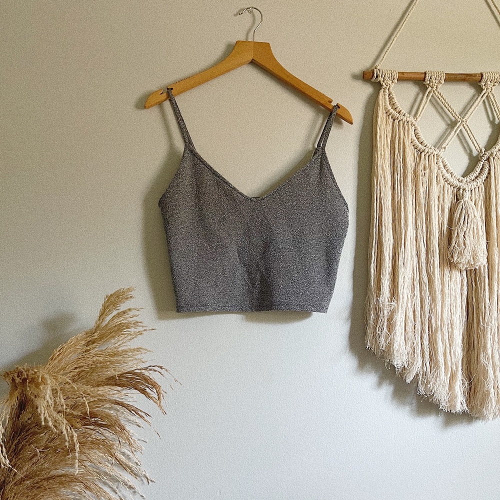 ✰ metallic crop top ✰
